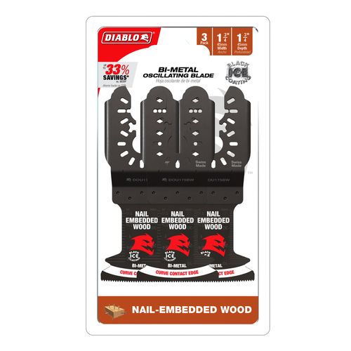 Main product image of 1-3/4" Demo Demon Bi-Metal Oscillating Blade for Clean Wood (3-Pack)