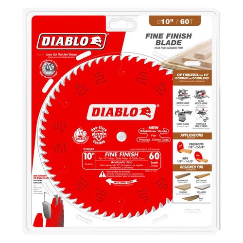 Main product image of 10" x 60-Teeth Fine Finish Saw Blade for Wood