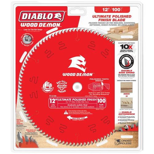 Main product image of 12" x 100-Teeth Wood Demon Ultimate Polished Finish Saw Blade for Wood