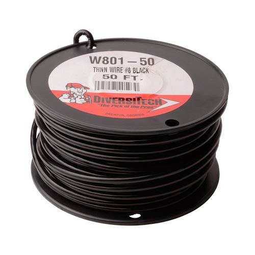 Main product image of Spool of Stranded Copper Wire, 8 GA (Black, 50 ft), W801-50