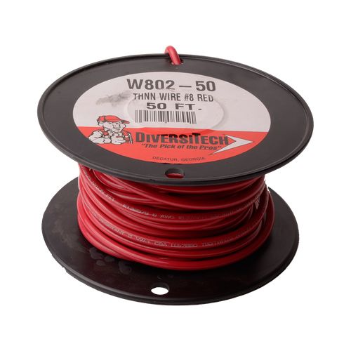 Main product image of Spool of Stranded Copper Wire, 8 GA (Red, 50 ft), W802-50
