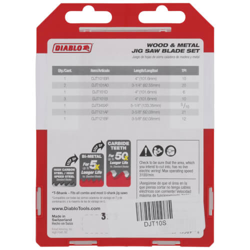 Main product image of T-Shank Jig Saw Blade Set for Wood & Metal (Pack of 10)