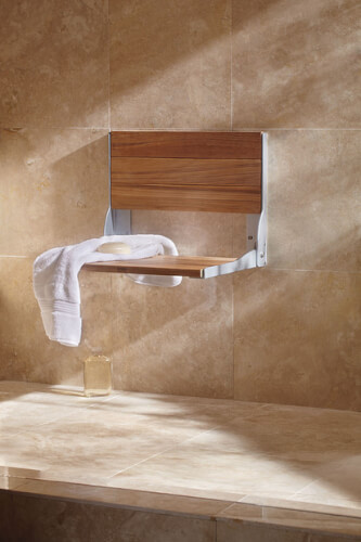 Main product image of Teak Folding Shower Seat (Aluminum), DN7110