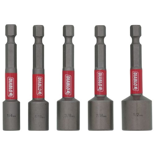 Main product image of 5 Piece 2-9/16" Magnetic Nut Setter Assorted Pack (1/4", 5/16", 3/8", 7/16", 1/2")
