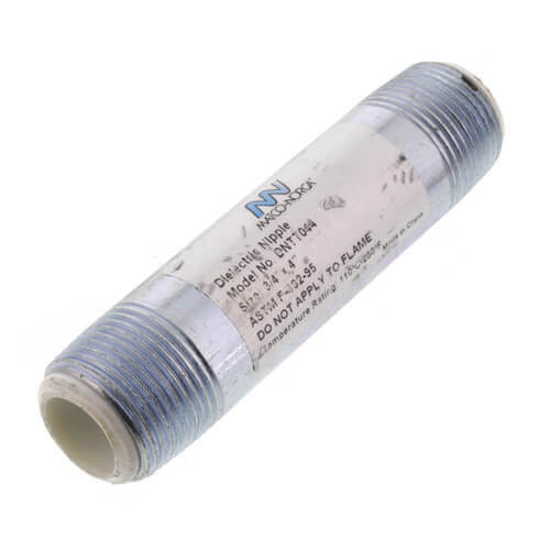 DNTT044 MatcoNorca DNTT044 3/4" x 4" Galvanized Steel Dielectric Nipple w/ Pex Insulator