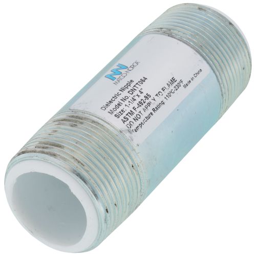 Main product image of 1-1/4" x 4" Galvanized Steel Dielectric Nipple w/ Pex Insulator