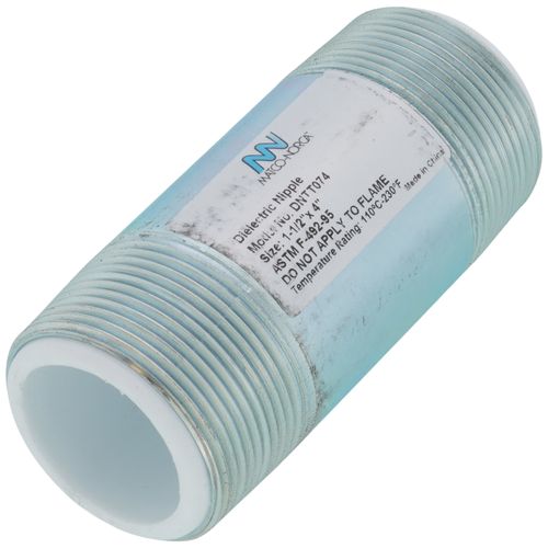 Main product image of 1-1/2" x 4" Galvanized Steel Dielectric Nipple w/ Pex Insulator