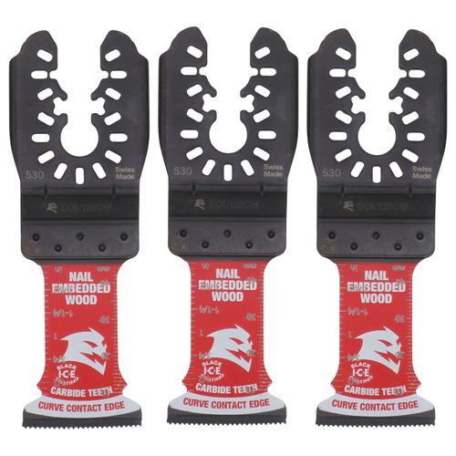 Main product image of 1-1/4" AMPED Demo Demon Carbide Teeth Oscillating Blade for Nail-Embedded Wood (3-Pack)