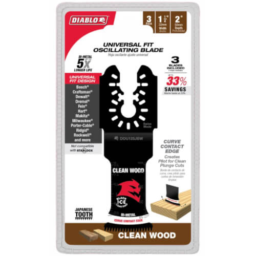 Main product image of 1-1/4" Universal Fit Bi-Metal Oscillating Blades for Clean Wood (3 PK)