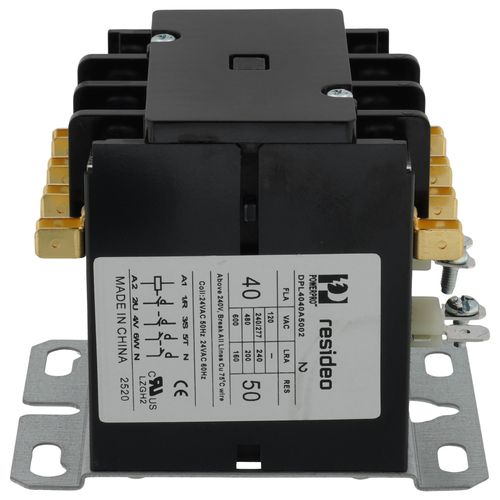 Main product image of 24 VAC 4 Pole PowerPro Deluxe Definite Purpose Contactor (40 A), DPL4040A5002