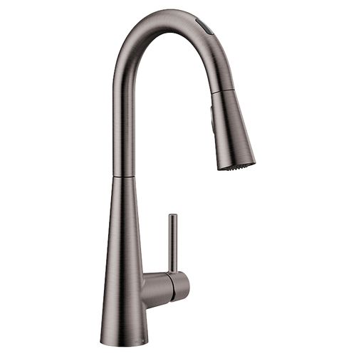 Main product image of Sleek Smart Kitchen Faucet Black Stainless 1 Handle High Arc Pulldown, 7864EVBLS