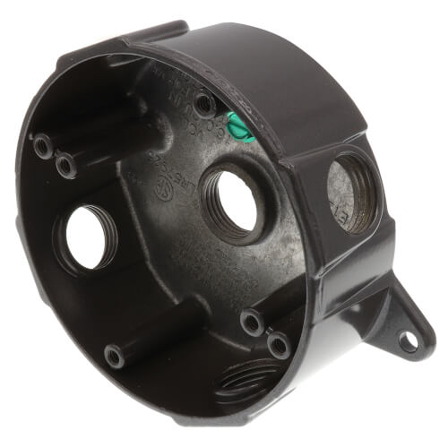 Main product image of 4-1/8" Dia., 1/2" Hub, 5 Outlets Round Outlet Box (Bronze)