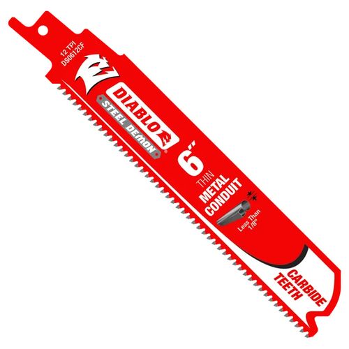 Main product image of 6" 12 TPI AMPED Steel Demon Carbide Teeth Reciprocating Saw Blade for Thin Metal