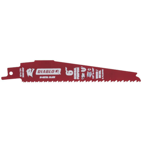 Main product image of 6" Diablo Bi-Metal General Purpose Reciprocating Blades (5 PK)