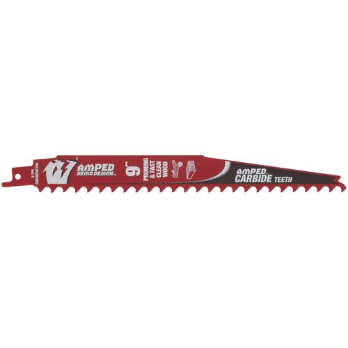 Main product image of 9" 3 TPI AMPED Demo Demon Carbide Teeth Reciprocating Saw Blade for Pruning and Clean Wood