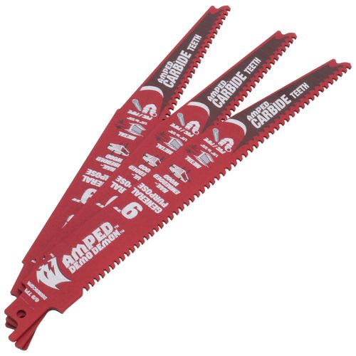 Main product image of 9" 6/9 TPI AMPED Demo Demon Carbide Teeth Reciprocating Saw Blade for General Purpose Cuts (3-Pack)