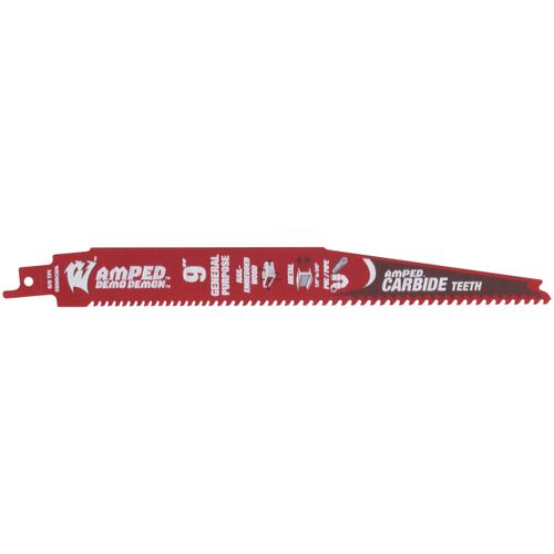 Main product image of 9" 6/9 TPI AMPED Demo Demon Carbide Teeth Reciprocating Saw Blade for General Purpose Cuts (3-Pack)