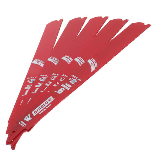 Main product image of 9" Diablo Bi-Metal Reciprocating Blades for Medium Metal Cutting (5 PK)