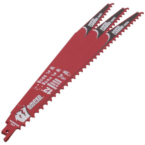 Main product image of 12" 3 TPI AMPED Demo Demon Carbide Teeth Reciprocating Saw Blade for Pruning and Clean Wood