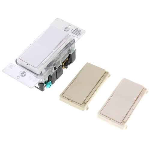 Main product image of Univ. Decora Dimmable LED Incandescent Rocker-Slide Dimmer - White/Light Almond/Ivory (120V)