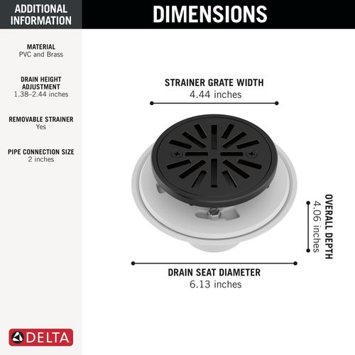 Main product image of 4" Tile-in Round Shower Drain (Matte Black), DT061411-BL