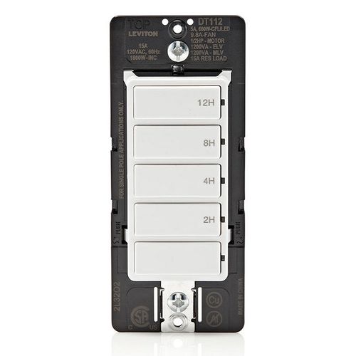 Main product image of Decora In-Wall 12-Hour Countdown Timer Switch, 15A, 1/2 HP/9.8A Fan/Motor, Single Pole