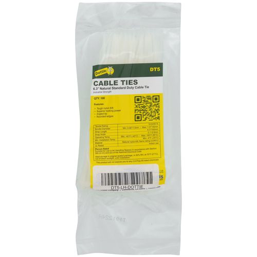 Main product image of 6.3" Natural Standard Duty Cable Tie (100 Pack)