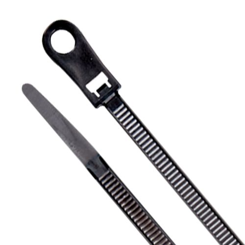 Main product image of 15" UV Black Mounting Hole Cable Tie (100 Pack)