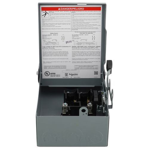 Main product image of 30A Non-Fused General Duty Safety Switch, 2 Pole, NEMA 3R Enclosure w/ Bolt on Hub Provision (240VAC)