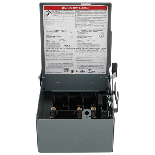 Main product image of 30A Non-Fused General Duty Safety Switch, 3 Pole, NEMA 3R Enclosure w/ Bolt on Hub Provision (240VAC)