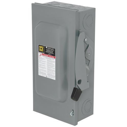 Main product image of 100A Non-Fused General Duty Safety Switch, 3 Pole, NEMA 1 Enclosure (240VAC)