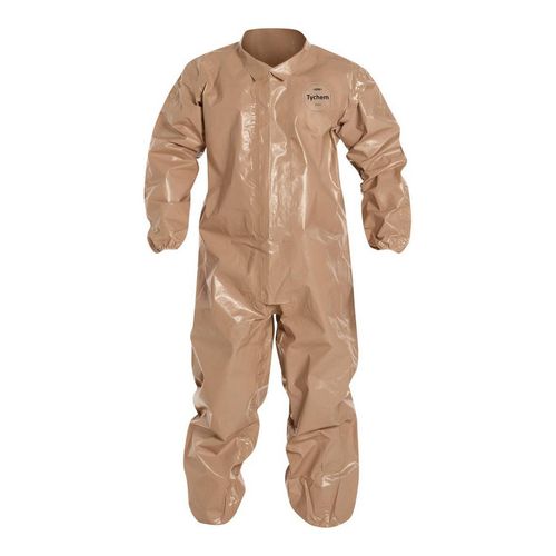 Main product image of Tychem 5000 C3125T Disposable Chemical Resistant Coveralls w/ Storm Flap, Tan, X-Large (Pack of 6)