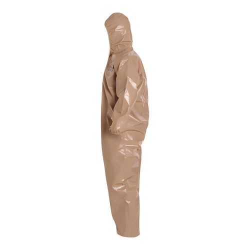 Main product image of Tychem 5000 C3127T Coverall w/ Standard Hood, Elastic Wrists and Ankles, Storm Flap; Adhesive Closure, Tan, Medium (Pack of 6)