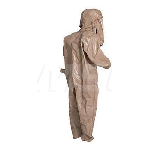 Main product image of Tychem 5000 C3525T Encapsulated Suit Level B, Flat Back, Front Entry, Elastic Wrists, Socks w/ Outer Boot Flaps, Double Storm Flap; Hook and Loop, Tan, 2X-Large (Pack of 6)