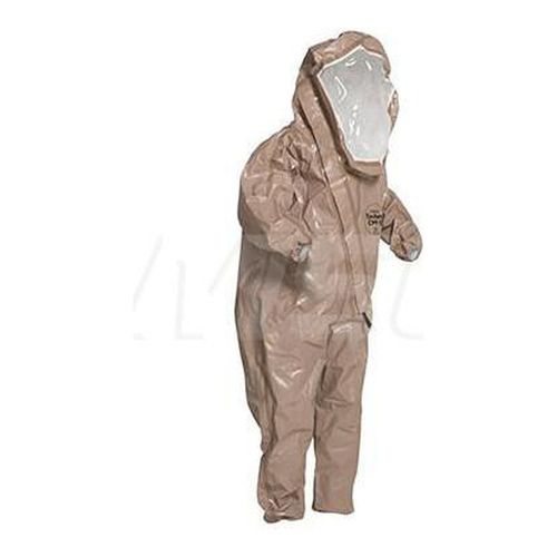 Main product image of Tychem 5000 C3525T Encapsulated Suit Level B, Flat Back, Front Entry, Elastic Wrists, Socks w/ Outer Boot Flaps, Double Storm Flap; Hook and Loop, Tan, Large (Pack of 6)