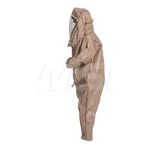 Main product image of Tychem 5000 C3525T Encapsulated Suit Level B, Flat Back, Front Entry, Elastic Wrists, Socks w/ Outer Boot Flaps, Double Storm Flap; Hook and Loop, Tan, Large (Pack of 6)