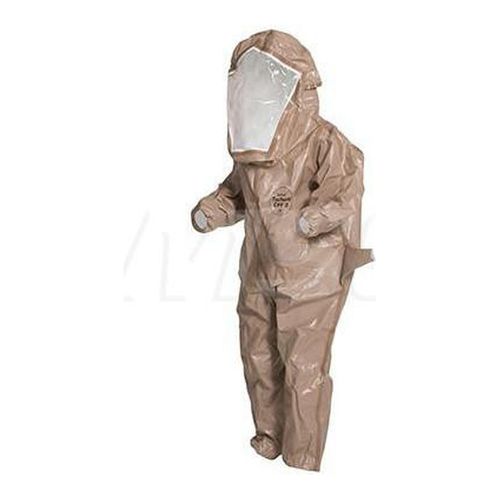 Main product image of Tychem 5000 C3525T Encapsulated Suit Level B, Flat Back, Front Entry, Elastic Wrists, Socks w/ Outer Boot Flaps, Double Storm Flap; Hook and Loop, Tan, Large (Pack of 6)