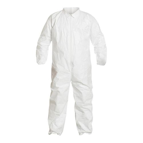 Main product image of Tyvek IsoClean IC181S Disposable Chemical Resistant Coveralls w/ Zipper Closure, White, Medium (Pack of 25)