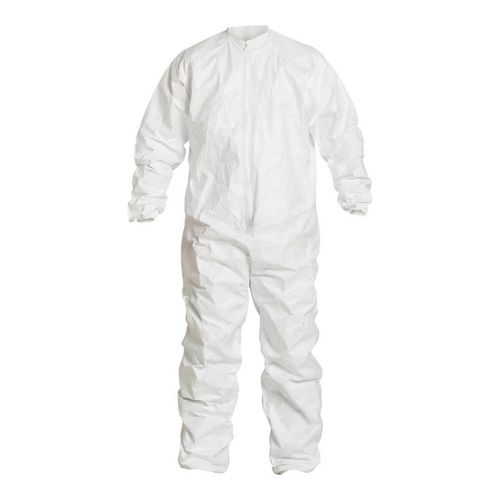 Main product image of Tyvek IsoClean IC182B Coverall w/ Bound Neck, Raglan Sleeves, Covered Elastic Wrists and Ankles, Zipper, White, 3X-Large (Pack of 25)