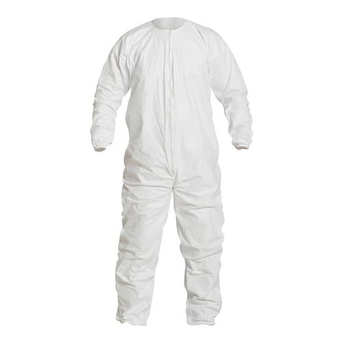 Main product image of Tyvek IsoClean IC253B Coverall w/ Bound Neck, Dolman Sleeves, Covered Elastic Wrists and Ankles, Zipper, White, 3X-Large (Pack of 25) - Sterile