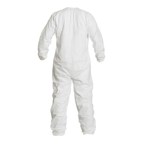 Main product image of Tyvek IsoClean IC254B Coverall w/ Bound Neck, Dolman Sleeves, Covered Elastic Wrists and Ankles, Zipper, Donning Snaps, White, 4X-Large (Pack of 25)