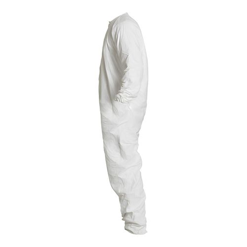 Main product image of Tyvek IsoClean IC254B Coverall w/ Bound Neck, Dolman Sleeves, Covered Elastic Wrists and Ankles, Zipper, Donning Snaps, White, Small (Pack of 25)