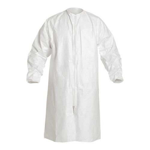 Main product image of Tyvek IsoClean IC264S Frock w/ Bound Neck, Raglan Sleeves, Elastic Wrists, Zipper, White, 3X-Large (Pack of 30)