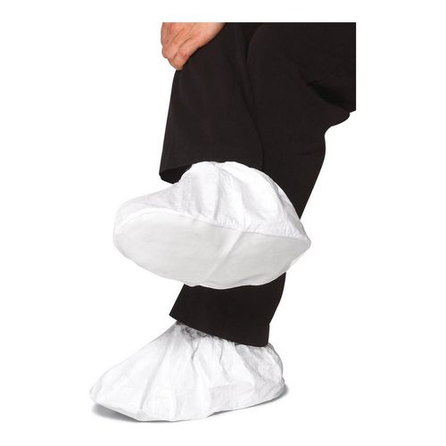 Main product image of Tyvek IsoClean IC451S Shoe Cover, Gripper Skid-Resist Sole, 5in High, Elastic Opening, White, Large (50 Pairs)