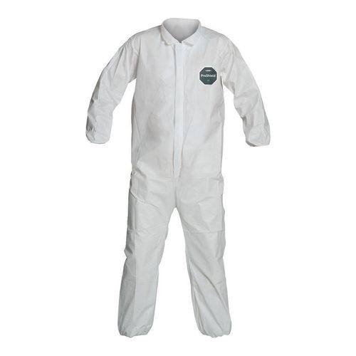 Main product image of ProShield 50 NB125S Coverall w/ Collar, Elastic Wrists and Ankles, White, 2X-Large (Pack of 25)