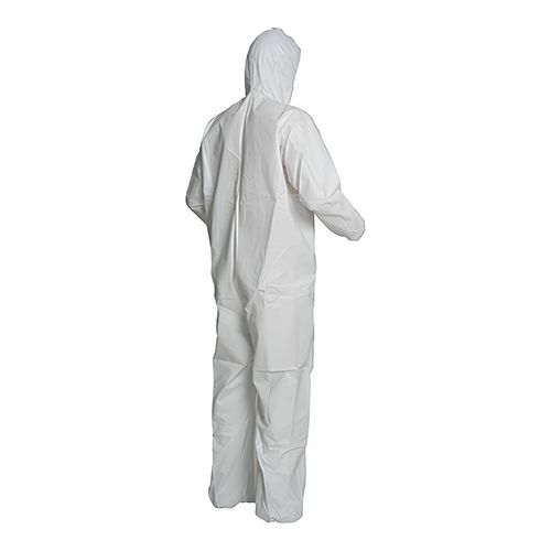 Main product image of ProShield 50 NB127S Coverall w/ Respirator Fit Hood, Elastic Wrists and Ankles, Storm Flap, White, 4X-Large (Pack of 25)