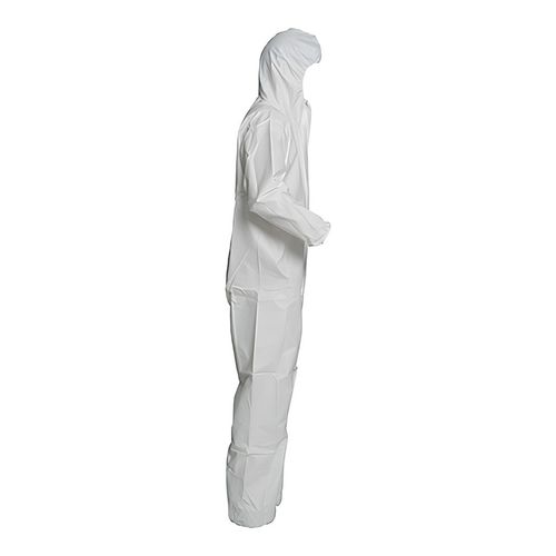 Main product image of ProShield 50 NB127S Coverall w/ Respirator Fit Hood, Elastic Wrists and Ankles, Storm Flap, White, Small (Pack of 25)