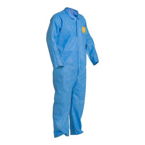 Main product image of ProShield 10 PB120S Coverall w/ Collar, Open Wrists and Ankles, Storm Flap, Blue, X-Large (Pack of 25)