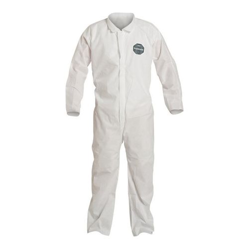 Main product image of ProShield 10 PB120S Coverall w/ Collar, Open Wrists and Ankles, Storm Flap, White, 2X-Large (Pack of 25)