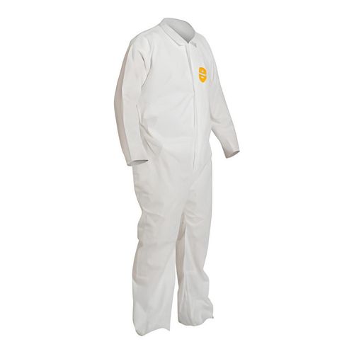 Main product image of ProShield 10 PB120S Coverall w/ Collar, Open Wrists and Ankles, Storm Flap, White, 3X-Large (Pack of 25)